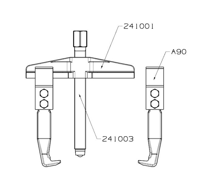 Forza Extractor Mecánico 2400 de 2 Patas, Herramienta Versátil para Exteriores e Interiores, Medidas 25-95 x 102 mm Forza Extractor Mecánico 2400 de 2 Patas, Herramienta Versátil para Exteriores e Interiores, Medidas 25-95 x 102 mm